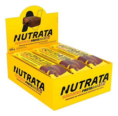 Protobar 9un De 70g Brownie De Chocolate E Dulce De Leche Havanna Nutrata