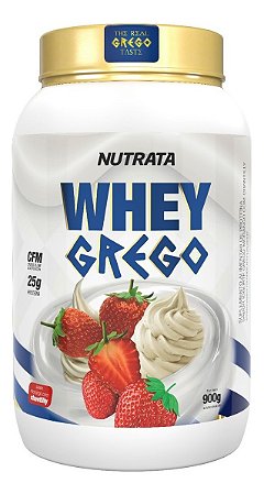 Whey Grego 900g Pote Morango Com Chantilly Nutrata
