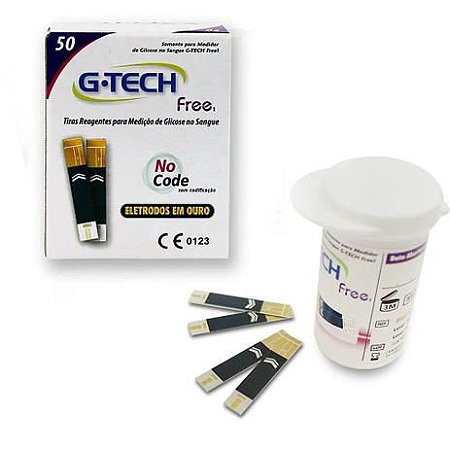 TIRAS REAGENTES G-TECH FREE 1 - FRASCO COM 50 TIRAS.