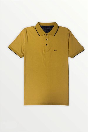 Camisa Polo Amarela| Detalhe na Gola