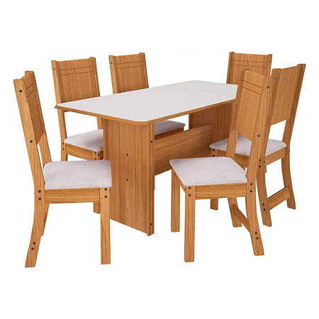 Conjunto Mesa de Jantar e 4 Cadeiras Karla Indekes