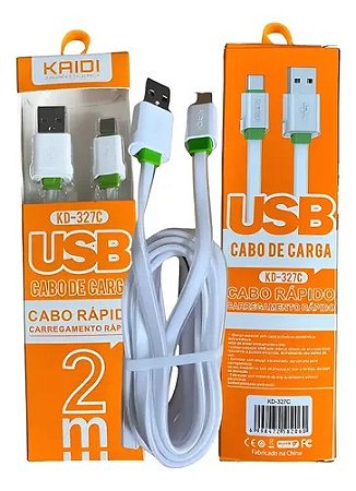 CABO DE CELULAR KAIDI TIPO C 2.4A 2M KD-327C