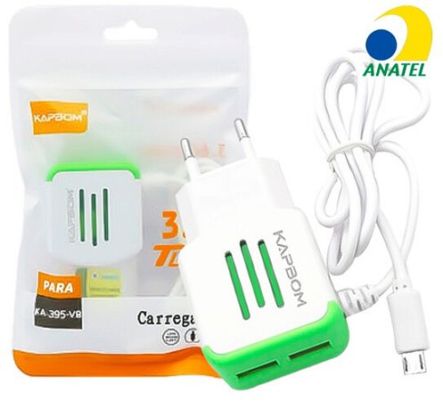CARREGADOR DE CELULAR KAPBOM V8 3.6A KA-395-V8