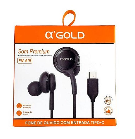 FONE DE OUVIDO GOLD COM ENTRADA TIPO C - Distribuidora Importline - Mais  barato que São Paulo