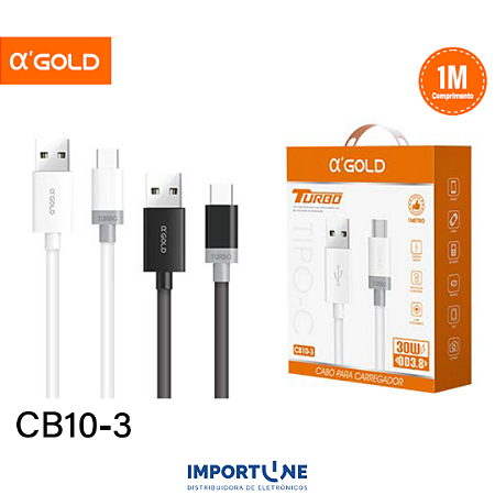 CABO DE CELULAR A'GOLD 5.0A TIPO C 1M
