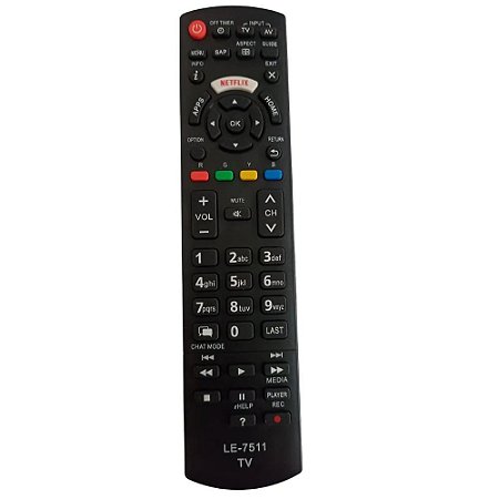 CONTROLE PARA TV LCD PANASONIC NETFLIX, APPa