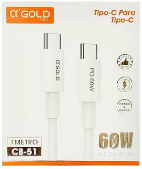 CABO A'GOLD USB-C PARA TIPO C 1M 60W