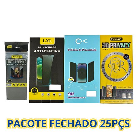 PACOTE DE PELÍCULA DE VIDRO 3D MOTO G54 PRIVATIVA 25UN