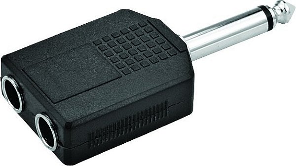 ADAPTADOR 2 P10 FEMÊA + 1 P10 MACHO