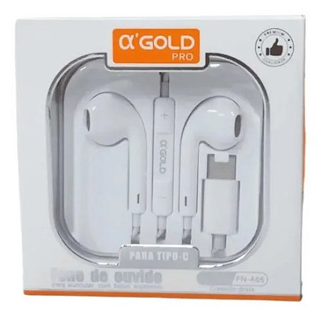 FONE DE OUVIDO A'GOLD IPHONE COM ENTRADA TIPO C FN-A75
