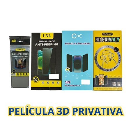 PELÍCULA DE VIDRO 3D IPHONE 17 PRO MAX PRIVATIVA
