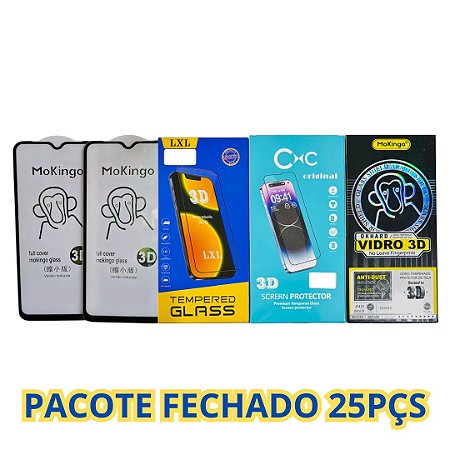 PACOTE DE PELÍCULA DE VIDRO 3D IPHONE 17 PRO 25UN