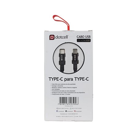 CABO DE CELULAR TIPO C PARA TIPO C DOTCELL CD6300