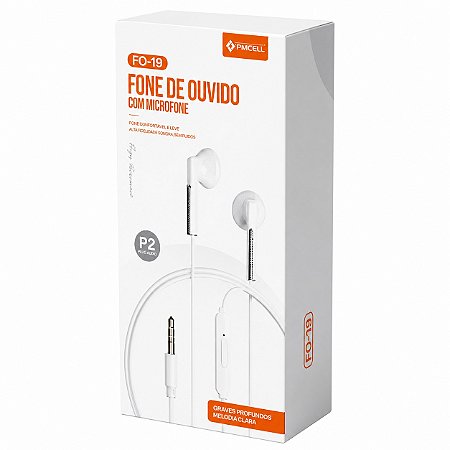 FONE DE OUVIDO PMCELL COM MICROFONE MOD. FO-19
