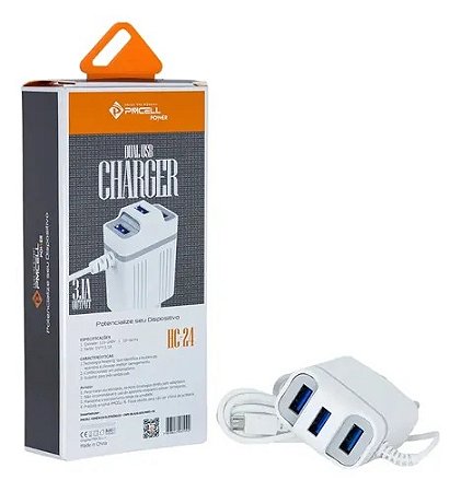 CARREGADOR DE CELULAR PMCELL V8 3.1A CARGA RAPIDA HC-24