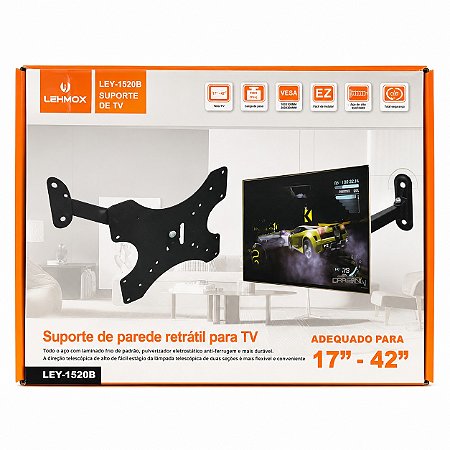 SUPORTE DE TV ARTICULADO LEHMOX DE 17 A 42 POLEGADAS LEY-1520B