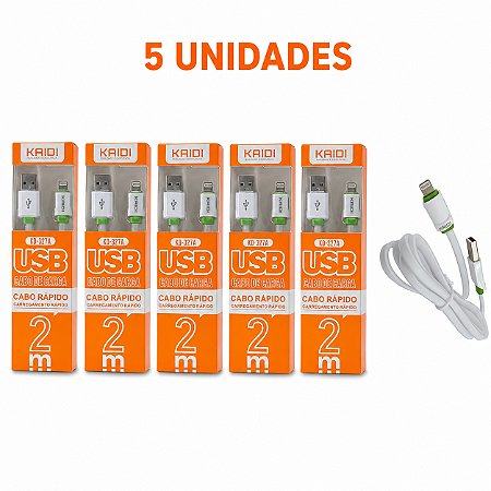 KIT 5 CABO DE CELULAR KAIDI IPHONE 2M KD-327A