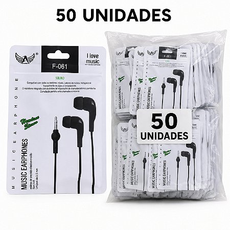 KIT 50 FONE DE OUVIDO ALTOMEX COM MICROFONE F-61