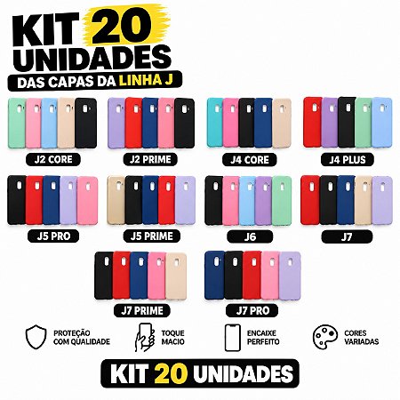 KIT 20 CAPAS CASE SAMSUNG MODELO J MAIS VENDIDOS