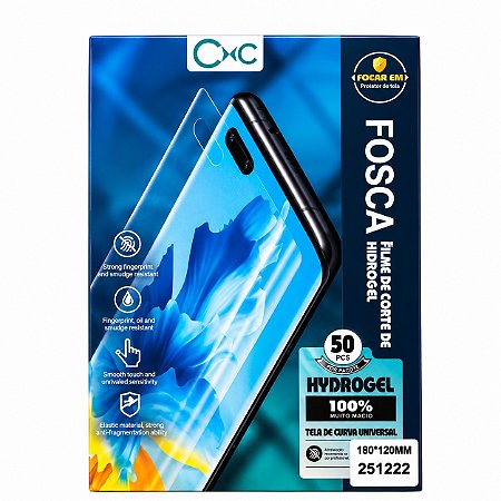 PACOTE COM 50 PELÍCULAS DE HIDROGEL FOSCA PARA MÁQUINA DE CORTE