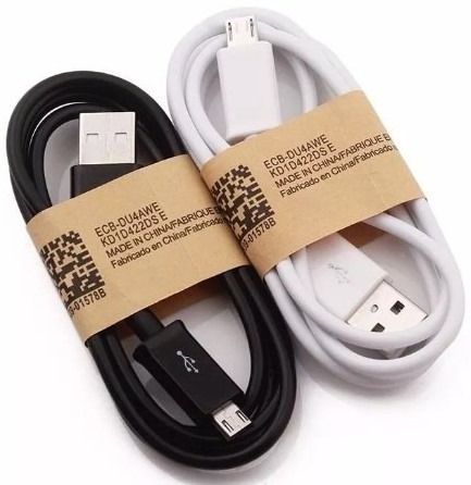 CABO USB V8 BRANCO E PRETO SIMPLES