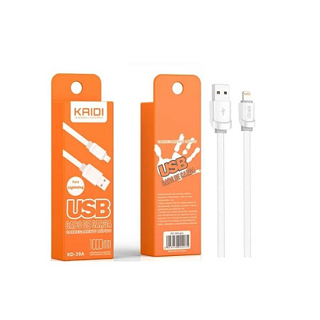 CABO DE CELULAR KAIDI FLAT 2.4A IPHONE 1M KD-39A