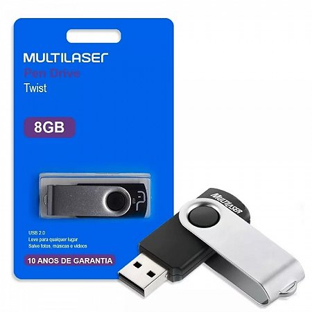 PEN DRIVE MULTILASER 8GB METAL