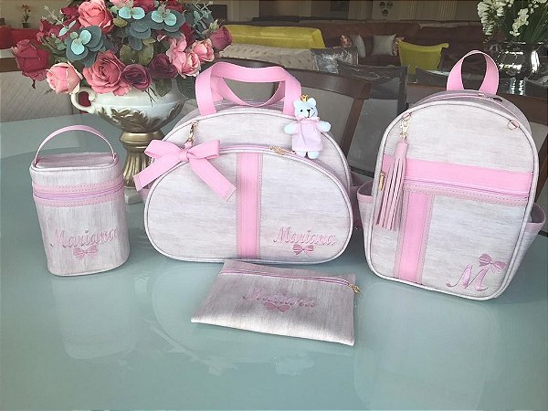 Kit Bolsa Maternidade menina - La Fofura - Bolsas e Malas de Maternidade