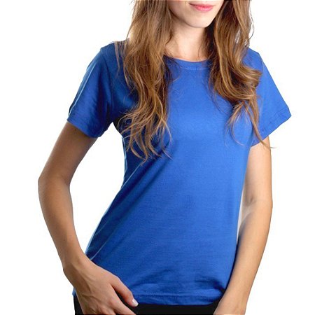 camisa azul feminina