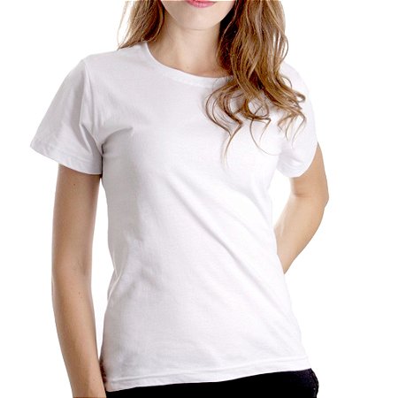 Camiseta babylook feminina Básica Branco Lisa 100% Algodão - Vesttuario  Roupas e Acessórios