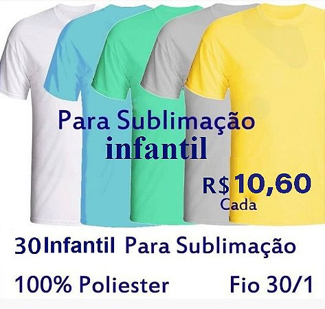 Camisetas Infantis para Sublimação, 100% Poliéster, Não Fica Transpare -  QUALIJU MALHAS - FÁBRICA DE CAMISETA, VENDA DE CAMISETAS NO ATACADO COM  MELHOR PREÇO DO BRASIL.