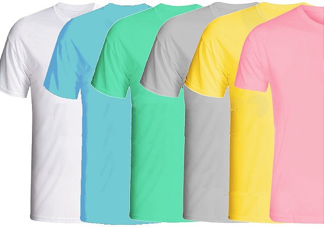Camiseta Masculina 100% Poliéster para Sublimação Fio 30/1 - LISAS, GOLA REDONDA