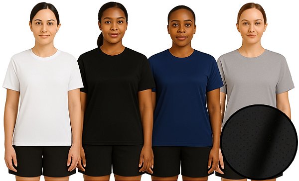 Baby Look Dry Fit - 100% Poliéster -  Fio 30/1 - LISAS, GOLA REDONDA
