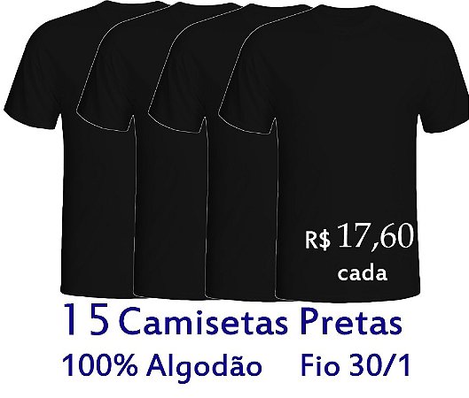 Camiseta Pretas Lisas - QUALIJU MALHAS - FÁBRICA DE CAMISETA, VENDA DE  CAMISETAS NO ATACADO COM MELHOR PREÇO DO BRASIL.
