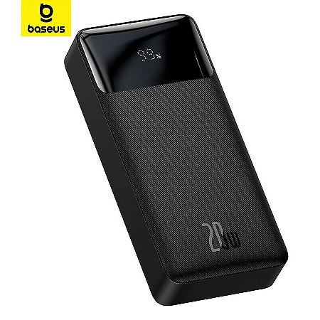 BATERIA EXTERNA POWER BANK BASEUS PRETA 30000MAH usada