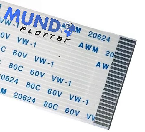 Cabo flat  de 24 pinos (vias), 60 cm de comprimento e 2,5 cm de largura para roland