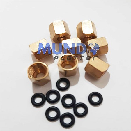 Porca E Oring De Vedação Damper Rosca 6mm  Grossa kit 8 Pcs