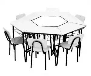 Conjunto Sextavado Infantil com 6 Cadeiras e 6 Carteiras 1 á 5 anos