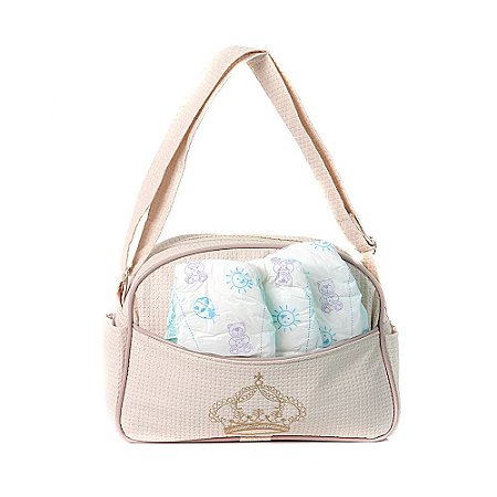 Kit Saida Maternidade 3 Fraldas Bege para Bebê Recém Nascido