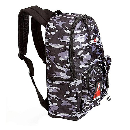Mochila Juvenil La Casa de Papel Camuflado Cinza de Costa