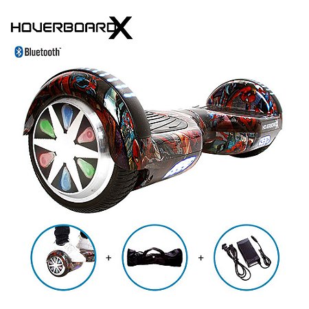 Hoverboard Elétrico 6,5 HQ Homem Aranha HoverboardX + Bolsa