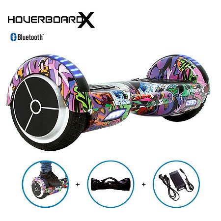 Hoverboard Skate Elétrico 6,5" Hip Hop Rosa Barato Bluetooth