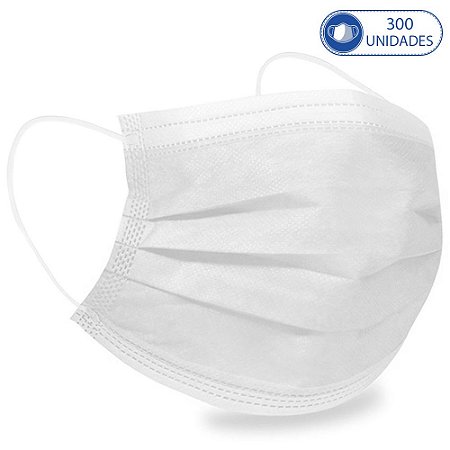 300 Máscaras Cirúrgicas Infantis Branca Descartável Tripla C
