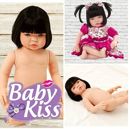 Boneca Morena Estilo Reborn Baby Kiss - Refletindo Você