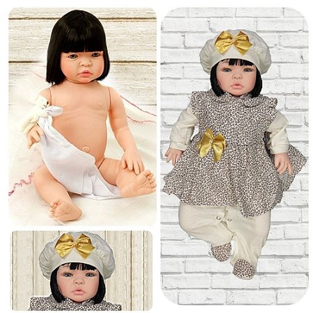 Mini Bebê Reborn 15 Cm Menina Roupa Acessórios 100% Silicone