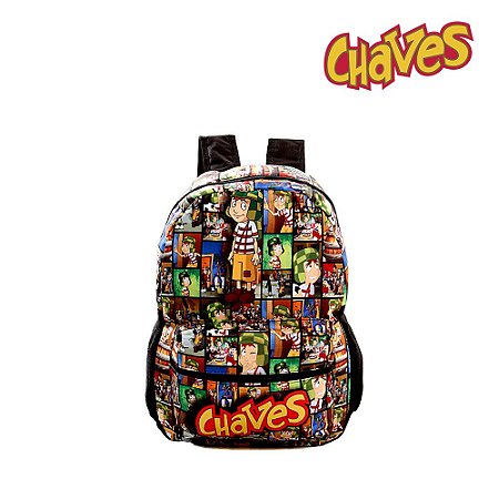 Mochila Escolar Bolsa do Chaves Reforçada Preta De Costas