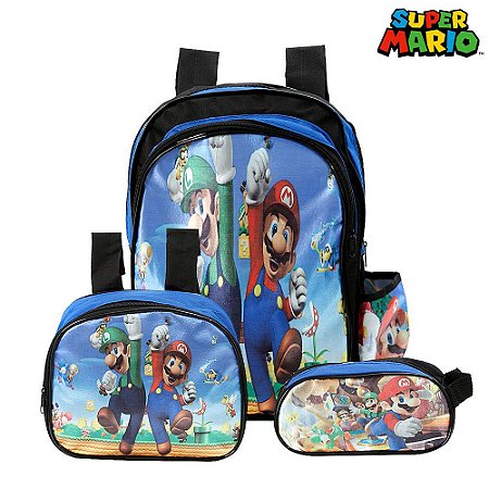 Kit Mochila Escolar Infantil Super Mario E Luigi Costas