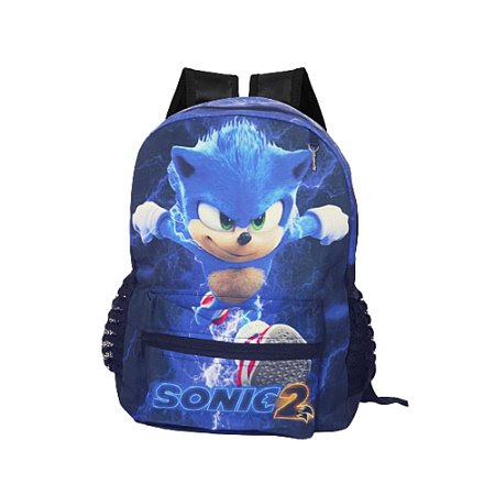 Mochila Escolar Infantil Bolsa Sonic O Filme Grande Costas