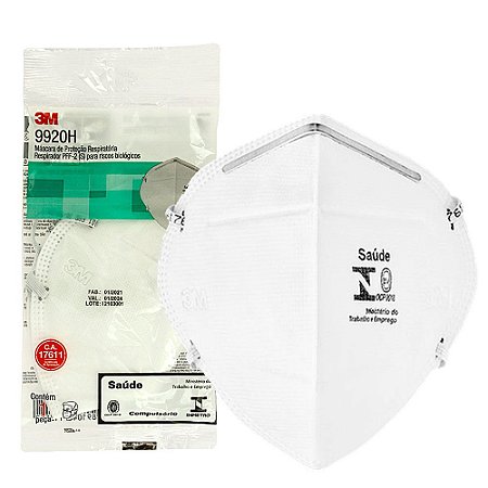 Máscara Descartável 3M Dobrável PFF2(S) Branca c Clip Nasal