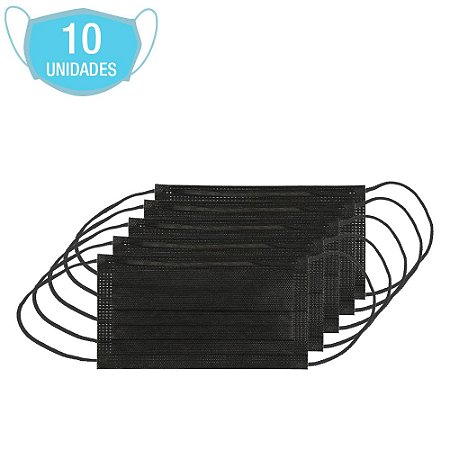 Máscaras Pretas Para Rosto Descartável Tripla Proteção